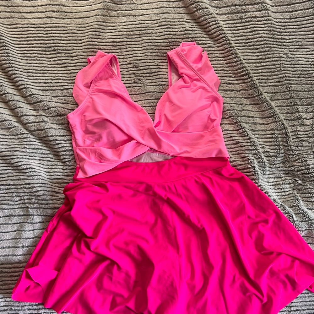 Unbranded Pink Two-Tone Swim Dress XXL